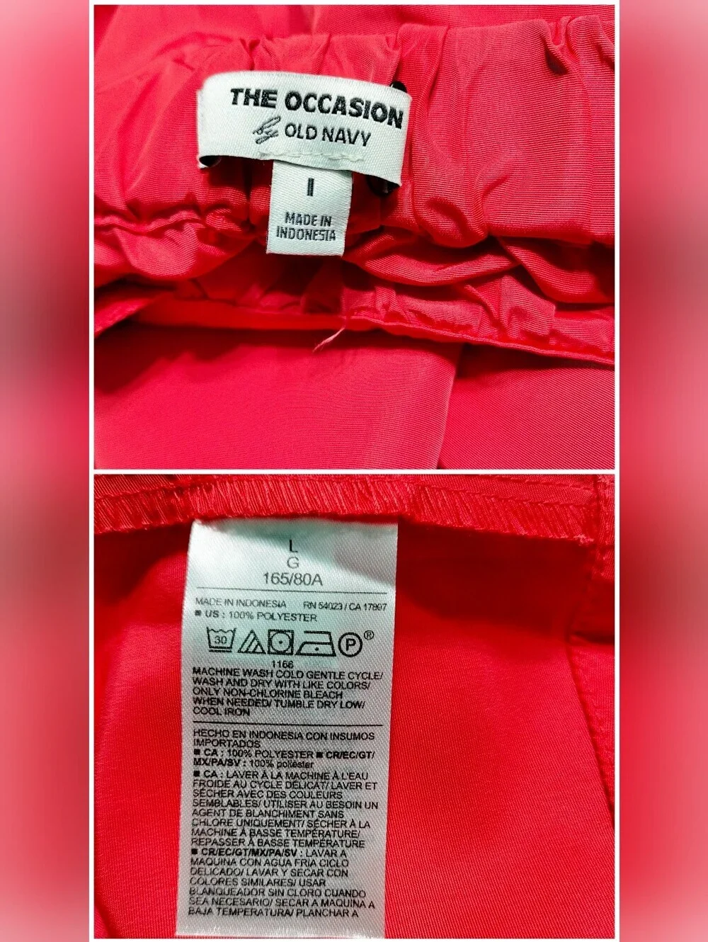Old Navy The Occasion Coral Satin A-Line Skirt & Crop Top Two Piece Set Size L
